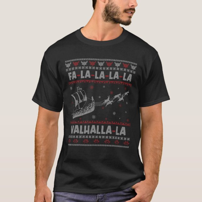 Camiseta Viking Winter Snow Navidades divertidos Santa Ugly (Anverso)