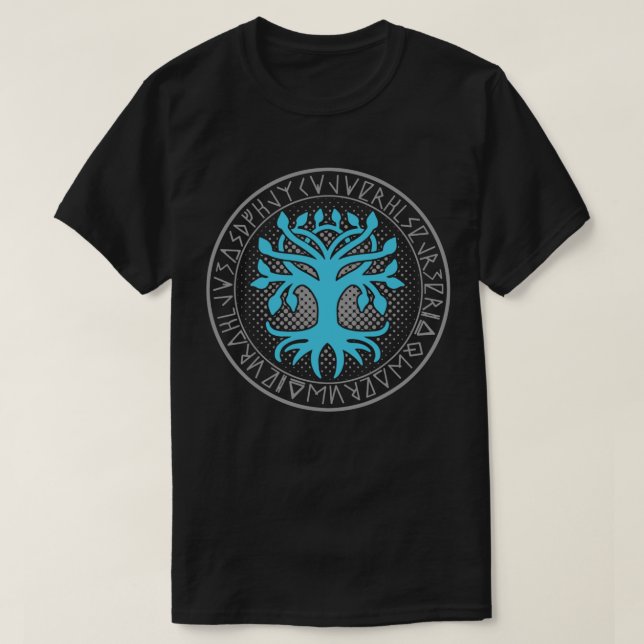 Camiseta Viking | World Ash | Árbol de Yggdrasil de Vida (Diseño del anverso)