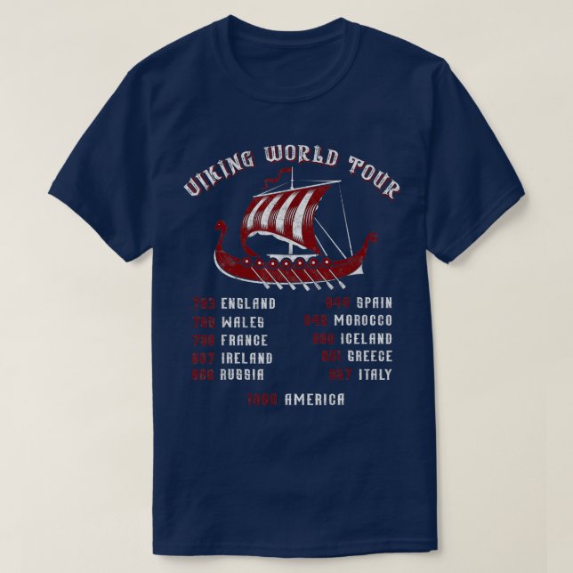 Camiseta Viking World nuestro 793-1066 Drakkar Dragon Ship  (Diseño del anverso)