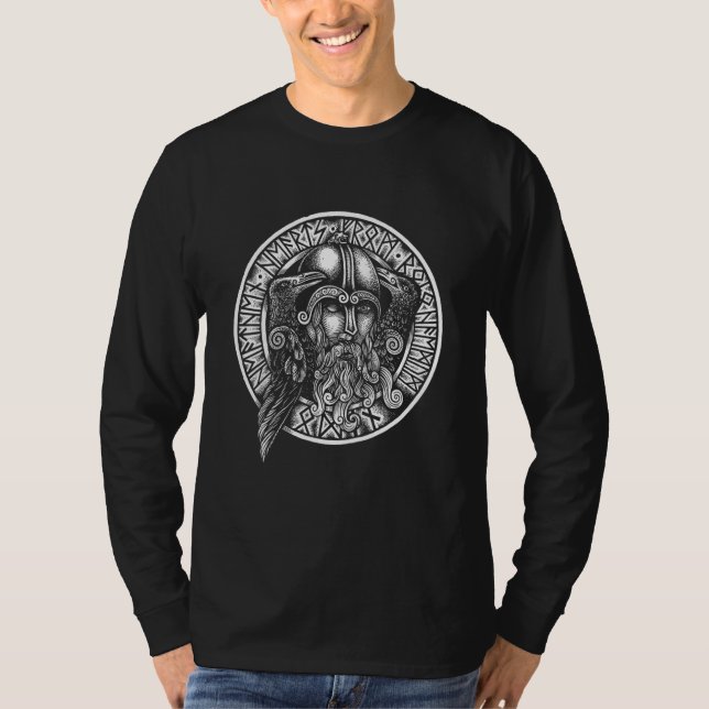Camiseta Vikingo Walhalla Odín Thor Martillo Nordmann (Anverso)