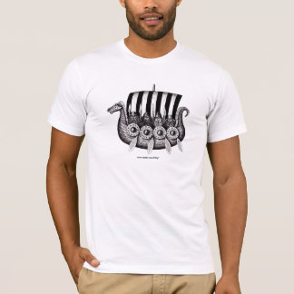 Camiseta Vikingos en el dibujo blanco y negro de la tinta