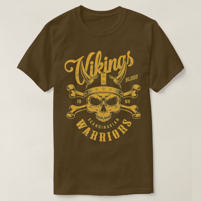 Camiseta vikingos guerreros escandinavos (Diseño del anverso)