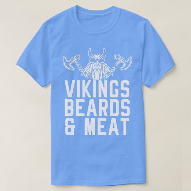Camiseta Vikings Barras Y Regalo De Barba Gracioso De Carne (Diseño del anverso)