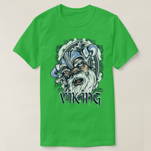 Camiseta Vikings Head Ilustracion Design Drawing Artwork (Diseño del anverso)