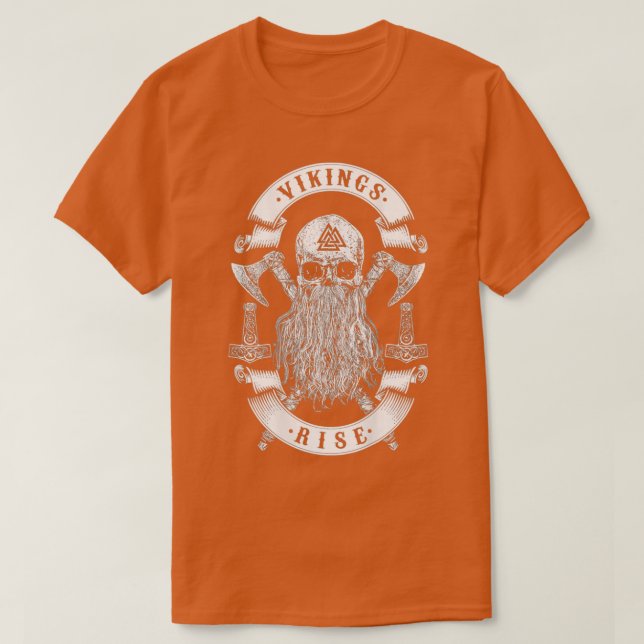 Camiseta Vikings Rise Viking Skull Beard Thor (Diseño del anverso)