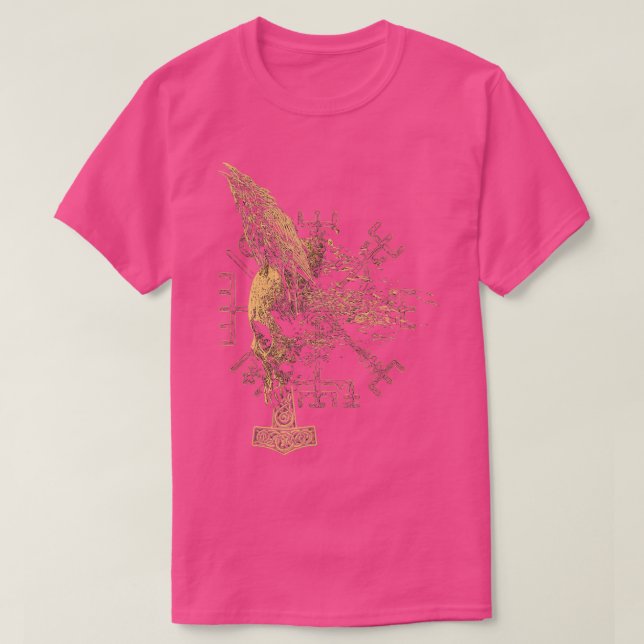 Camiseta VIKINGS RISE Vikings Norse Mythology Skull Raven (Diseño del anverso)