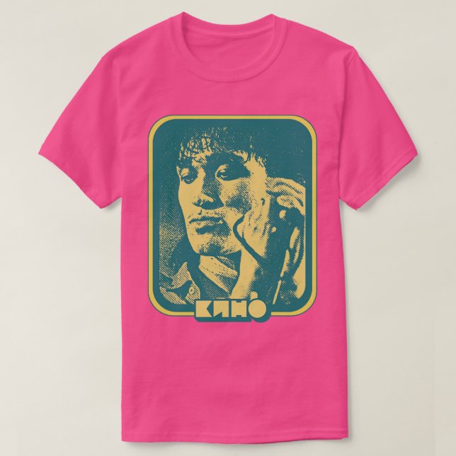 Camiseta Viktor Tsoi KINO Diseño de ventiladores retro (Diseño del anverso)