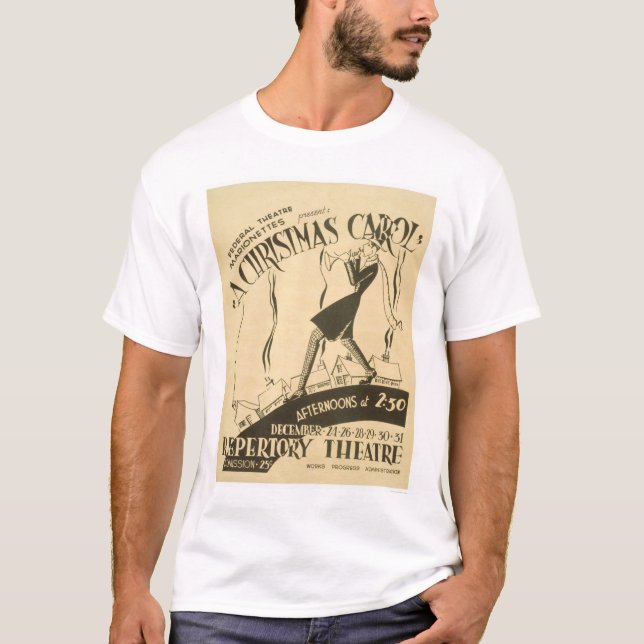 Camiseta Villancico del navidad de Dickens WPA 1938 (Anverso)