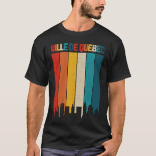 Camiseta Ville De Quebec Skyline Vintage Retro Canadá Canad