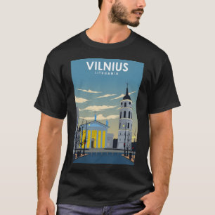 Camiseta Vilnius Lituania Viajes Retro Mínimo Vintage