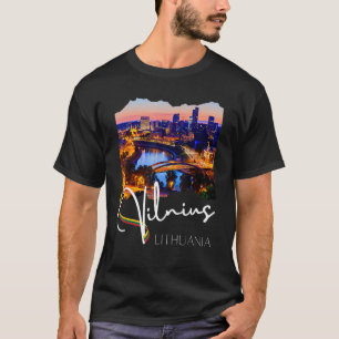 Camiseta Vilnius Por La Noche - Vilnius Lituania 1