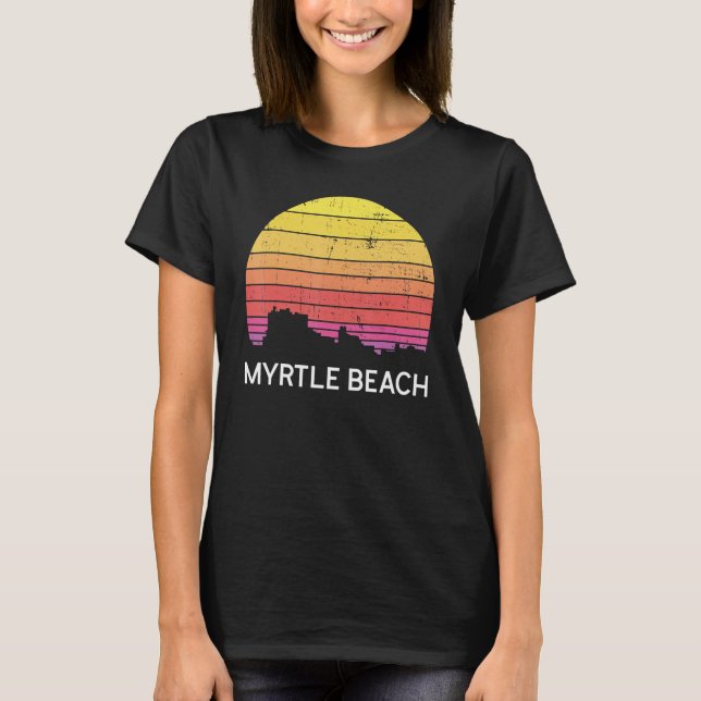Camiseta Vin de Skyline Beach de Myrtle City Retro South Ca (Anverso)