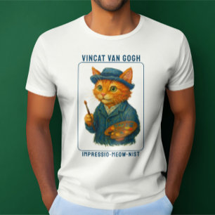 Camiseta Vincat Van Gogh Impressio-meow-nist Funny