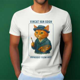Camiseta Vincat Van Gogh Impressio-meow-nist Funny