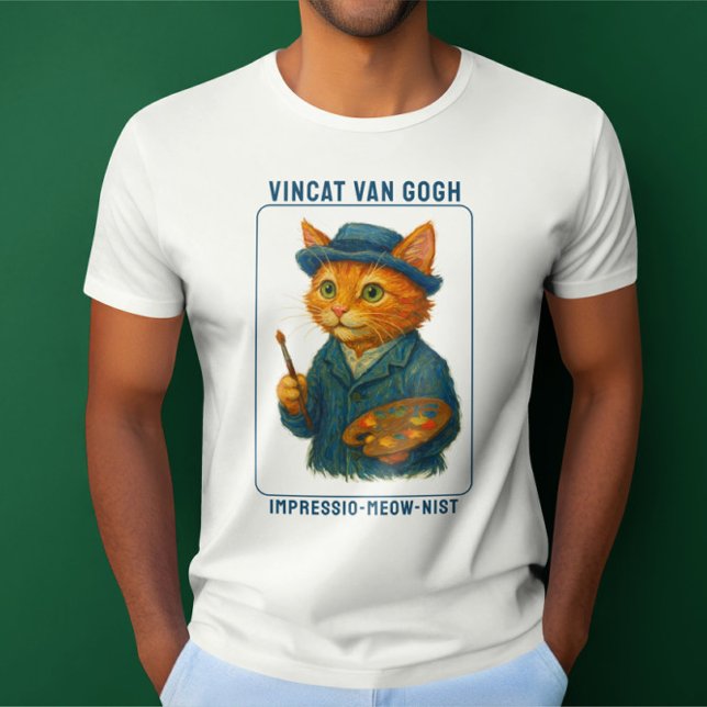 Camiseta Vincat Van Gogh Impressio-meow-nist Funny (Vincent Van Gogh in cat form. Vincat van Gogh, Impressio-meow-nist funny t-shirt from Ricaso)