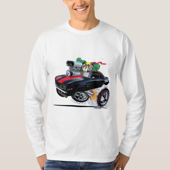 Camiseta Vince Crains High Octane Art, Camaro negro de 1969 (Anverso)