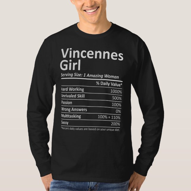 Camiseta Vincennes Chica En Indiana Funny City Home Nos Rot (Anverso)