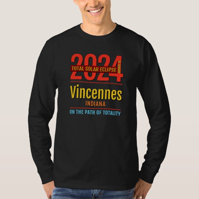 Camiseta Vincennes Indiana IN Total Solar Eclipse 2024  4   (Anverso)
