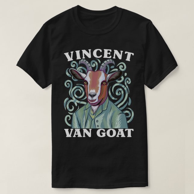 Camiseta Vincent Van Goat Funny Van Gogh Art Pun Humor Gag (Diseño del anverso)