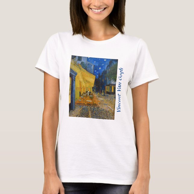 Camiseta Vincent van Gogh - Cafe Terrace de noche (Anverso)
