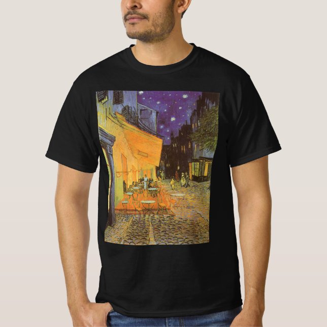 Camiseta Vincent van Gogh - Cafe Terrace de noche (Anverso)