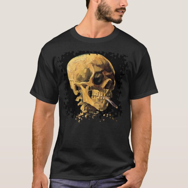 Camiseta Vincent Van Gogh - Calavera con cigarrillo encendi (Anverso)