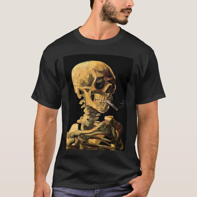 Camiseta Vincent Van Gogh - Calavera Con Cigarrillo Quemado (Anverso)
