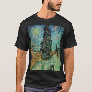 Camiseta Vincent van Gogh - camino con el ciprés y la
