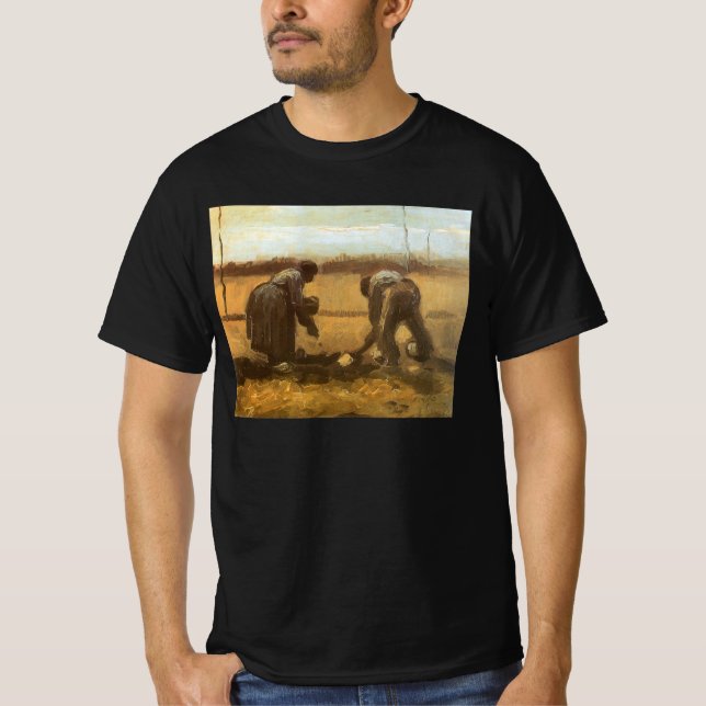 Camiseta Vincent van Gogh - Campesinos plantando papas (Anverso)