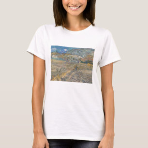 Camiseta Vincent Van Gogh, campo cerrado con campesino