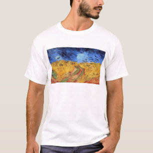 Camiseta Vincent Van Gogh - Campo de trigo con cuervos negr