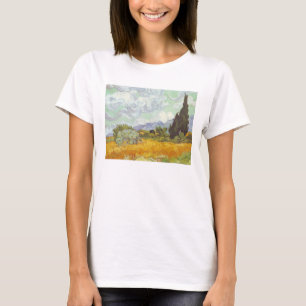 Camiseta Vincent van Gogh - campo de trigo con los cipreses