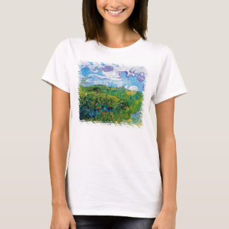 Camiseta Vincent Van Gogh - Campos de trigo verde en Auvers