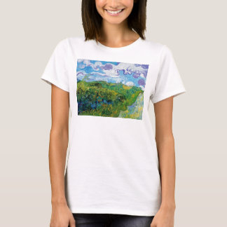 Camiseta Vincent Van Gogh - Campos de trigo verde en Auvers