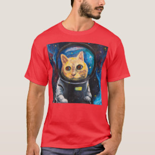 Camiseta Vincent Van Gogh Cat in Space Starry Night