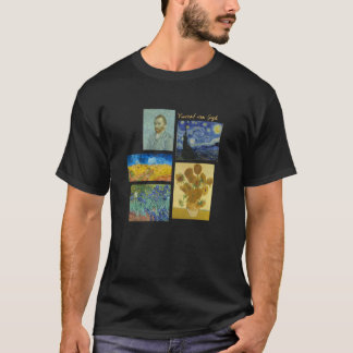 Camiseta Vincent van Gogh cinco de sus pinturas más famosas