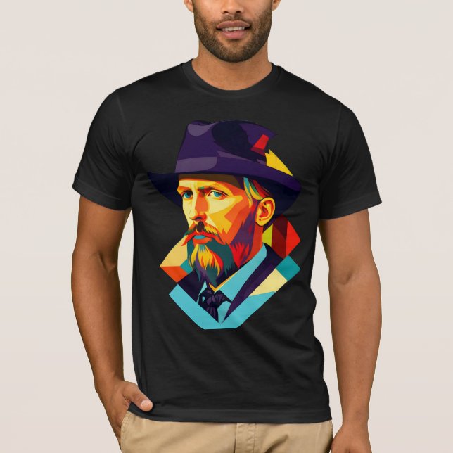 Camiseta Vincent van Gogh con Gorra de paja (Anverso)