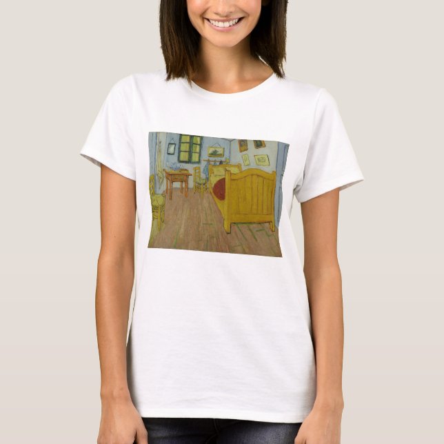Camiseta Vincent Van Gogh, dormitorio en Arles, primera ver (Anverso)