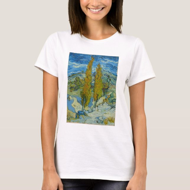 Camiseta Vincent Van Gogh, dos álamos en los Alpilles (Anverso)
