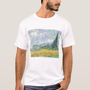Camiseta Vincent Van Gogh, el campo de trigo con cipreses