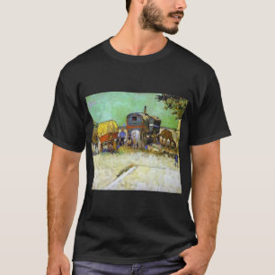Camiseta Vincent van Gogh el campo gitano de las caravanas