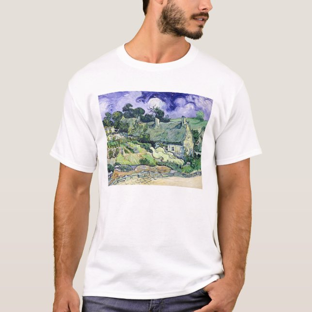 Camiseta Vincent van Gogh el | cubrió con paja las cabañas (Anverso)