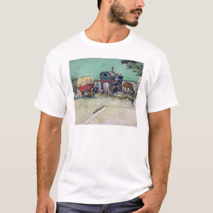 Camiseta Vincent van Gogh el   las caravanas, acampamento