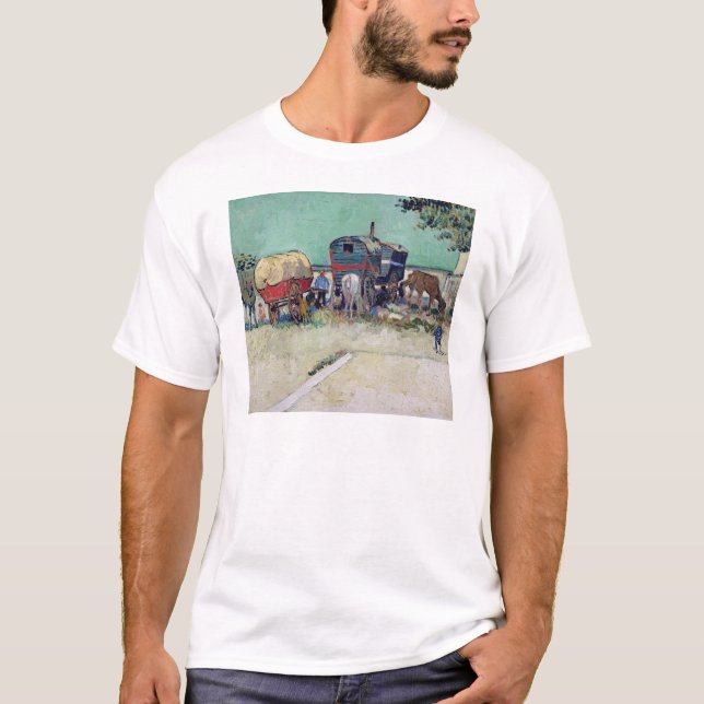 Camiseta Vincent van Gogh el | las caravanas, acampamento (Anverso)