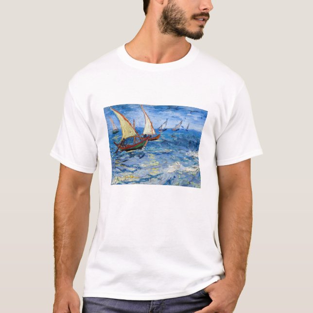 Camiseta Vincent van Gogh - El paisaje marino de Saintes-Ma (Anverso)