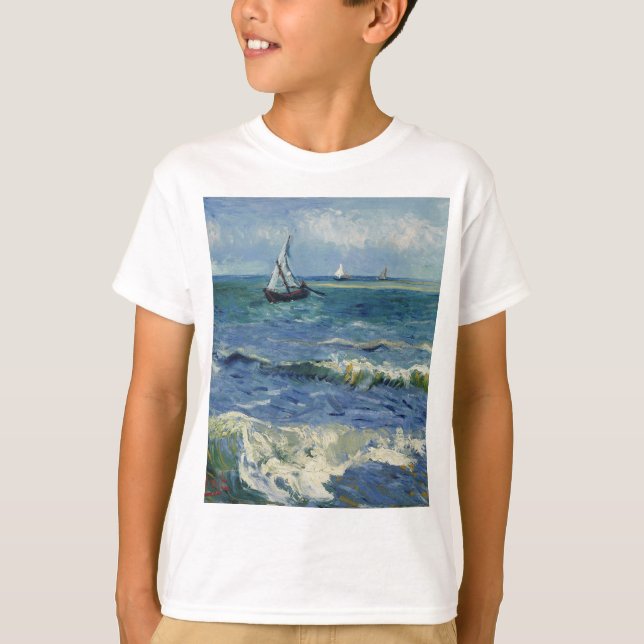 Camiseta Vincent Van Gogh - El paisaje marino de Saintes-Ma (Anverso)