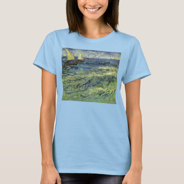 Camiseta Vincent van Gogh - El paisaje marino de Saintes Ma (Anverso)