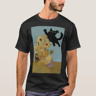 Camiseta Vincent Van Gogh Flowers Cat