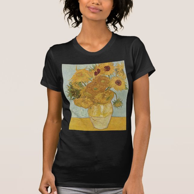 Camiseta Vincent van Gogh - girasoles - arte floral (Anverso)