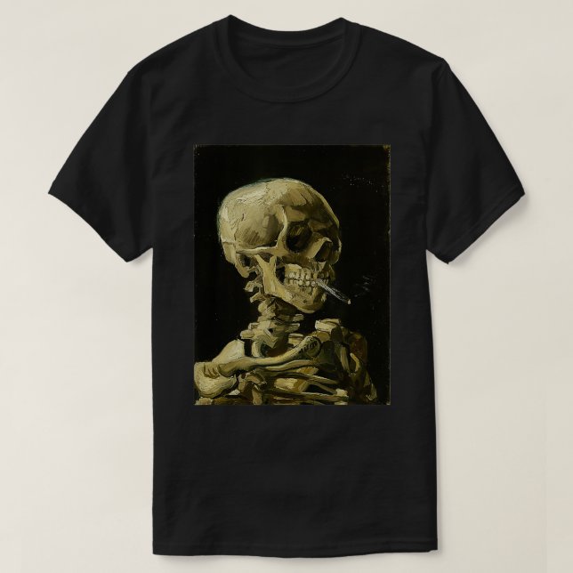 Camiseta Vincent van Gogh Head of a Skeleton with a Burning (Diseño del anverso)